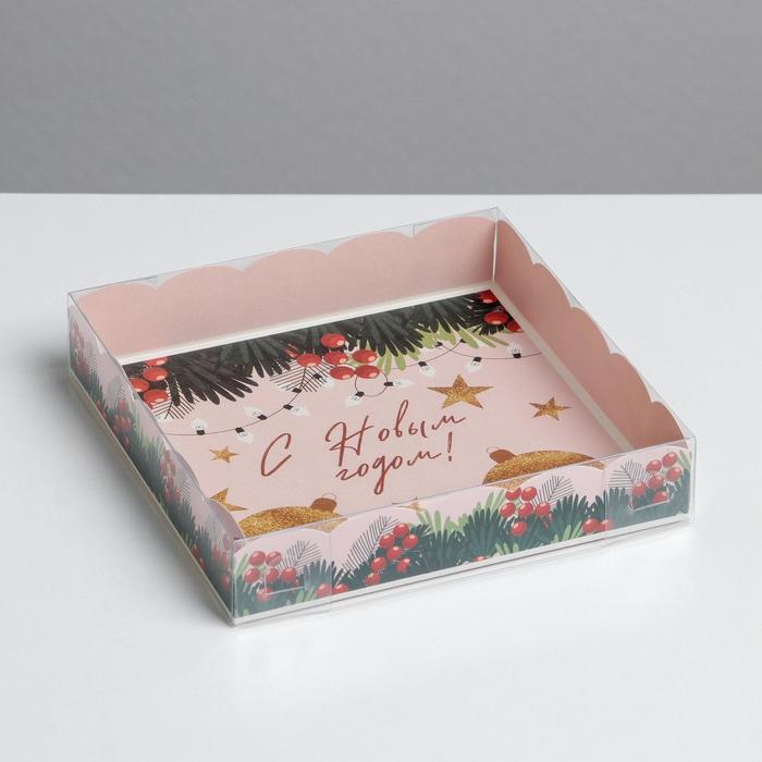коробка для кондитерских изделий с pvc крышкой радости 15 х 15 х 3 см Коробка для кондитерских изделий с PVC крышкой «Яркие истории», 15 × 15 × 3 см