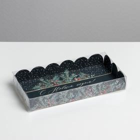 Коробка для кондитерских изделий с PVC крышкой «Снежок», 10.5 × 21 × 3 см Ош