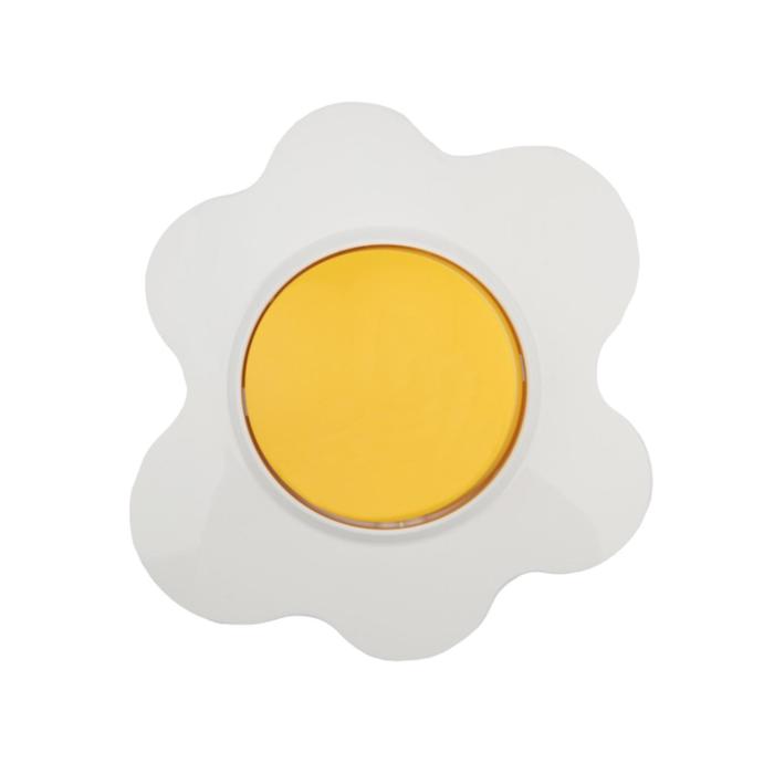Выключатель одноклавишный KRANZ HAPPY, Яичница скрытый, желтый/белый выключатель kranz kr 78 0629 одноклавишный happy яичница скрытой установки желтый белый