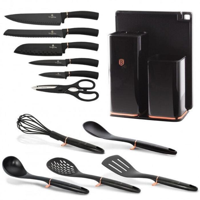 Набор ножей и кухонных аксессуаров на подставке, 13 предметов