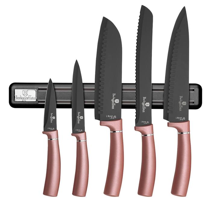 Набор ножей на магнитном держателе I-Rose Edition, 6 предметов