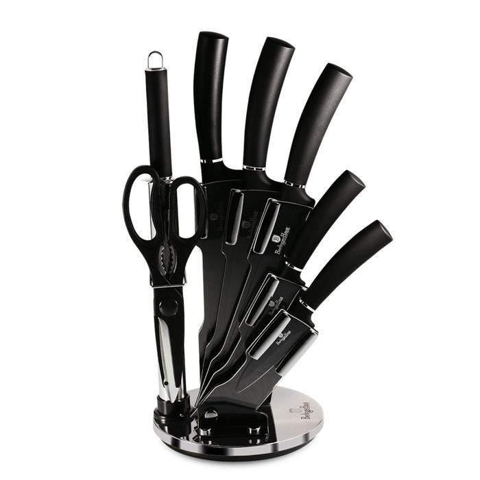 Набор ножей на подставке Black Silver, 8 предметов