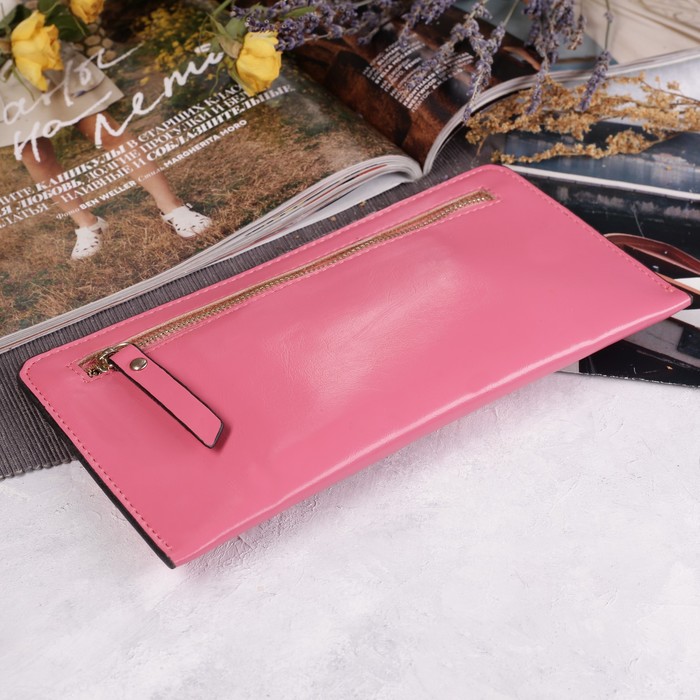 Кошелёк женский, 1 отдел, на молнии, цвет розовый
