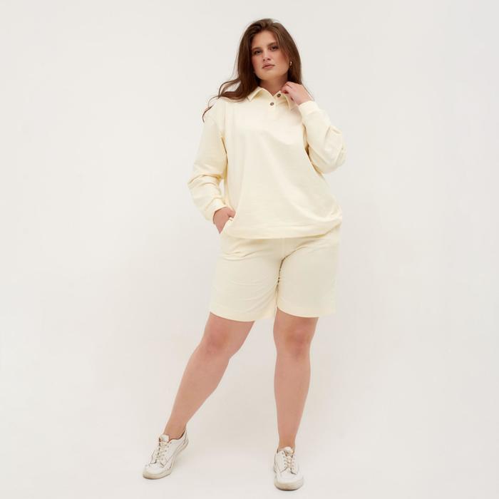 

Костюм женский (джемпер, шорты) MINAKU: Casual Collection цвет экрю, размер 50