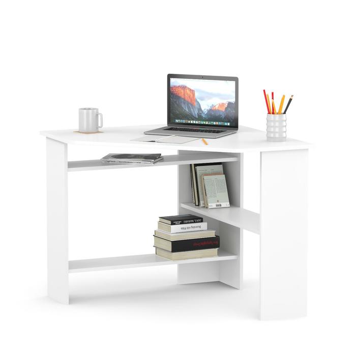 Компьютерный стол «КСТ-02», 900×900×740 мм, угловой, цвет белый компьютерный стол кст 02 900 × 900 × 740 мм цвет бетон