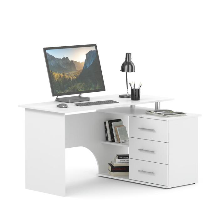 компьютерный стол кст 09 1350 × 935 × 744 мм угол левый цвет венге Компьютерный стол «КСТ-09», 1350×935×744 мм, угловой, угол правый, цвет белый