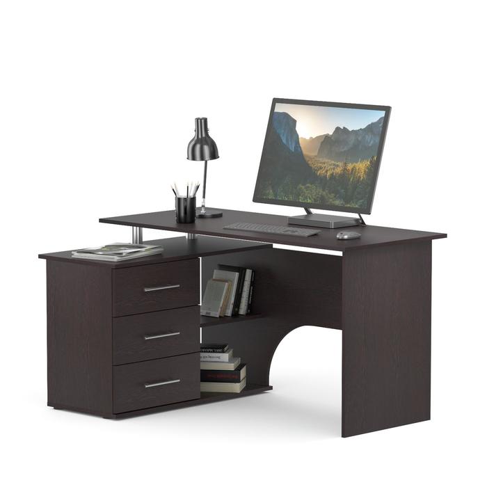 Компьютерный стол «КСТ-09», 1350 × 935 × 744 мм, угол левый, цвет венге