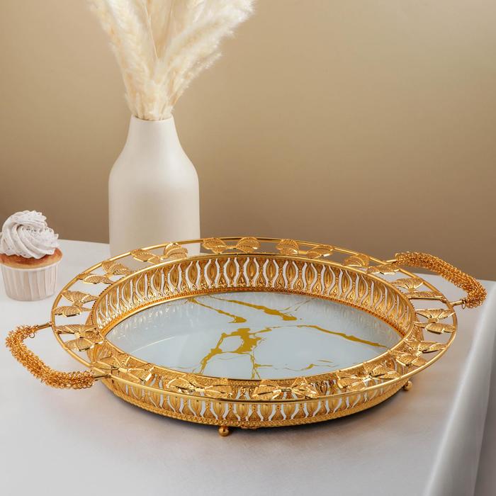Подставка под десерты «Бант», 48×39×8 см, цвет металла золотой подставка под десерты adelica севилья