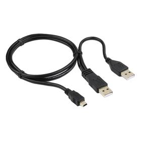 

Кабель Cablexpert Y-типа, mini USB - 2хUSB, 0.9 м, черный