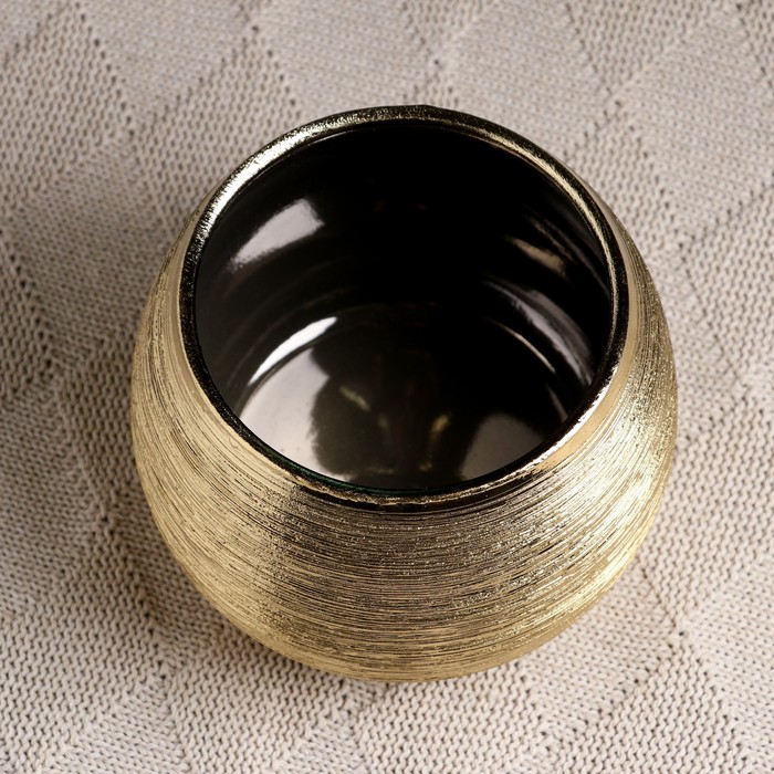 Кашпо керамическое "Золотой шар" 13*13*10,5см