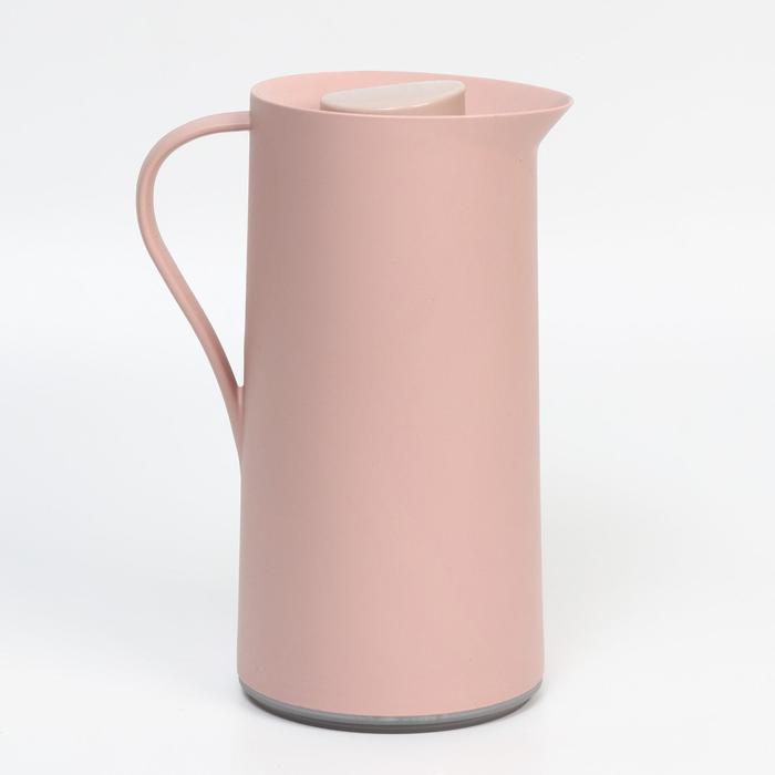 фото Термос-кофейник 1 л, стеклянная колба, сохраняет тепло 24 ч, розовый take it easy
