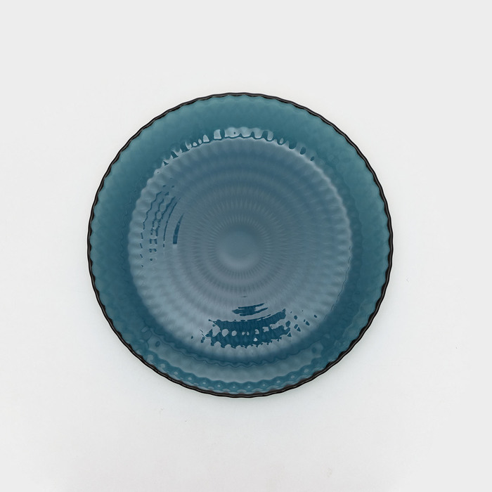 Тарелка десертная стеклянная «Идиллия», d=19 см, цвет лондон топаз