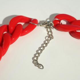 

Колье "Цепь" диагональ, цвет красный, 45см