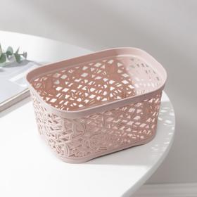 

Корзинка без крышки Fiori mini, прямоугольная, 1 л, цвет нежно-розовый