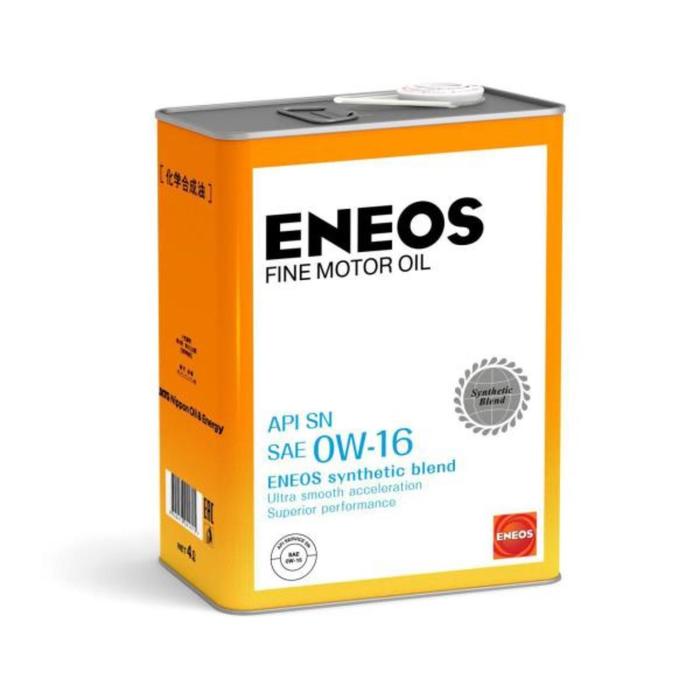 фото Масло моторное eneos fine motor oil sn, 0w-16, 4 л