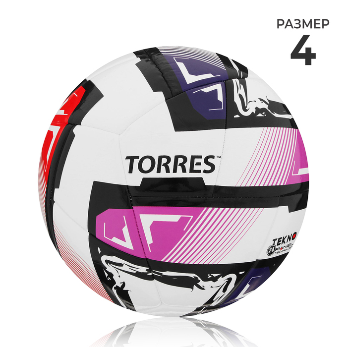 Мяч футзальный TORRES Futsal Resist, PU, полугибридная сшивка, 24 панели, р. 4