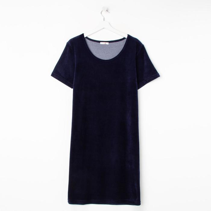 Платье женское, цвет тёмно-синий, размер 52