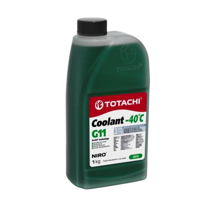 Антифриз Totachi NIRO COOLANT -40 C, G11, зелёный, 1 кг антифриз totachi niro coolant red 50c g12 20 кг