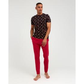 

Пижама новогодняя мужская KAFTAN "New year", цвет красный/чёрный, размер 48