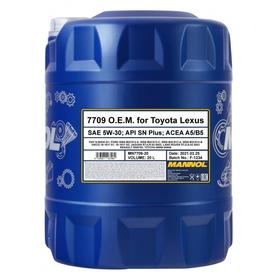 

Масло моторное Mannol OEM for Toyota/Lexus SN/CF, 5W-30, 20 л, канистра