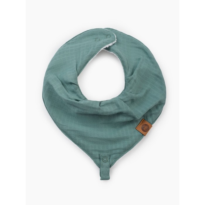 

Нагрудник - бандана детский для кормления dark green, с держателем