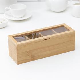 

Ящик для чая, 4 секции, 26,5×9×9 см, бамбук