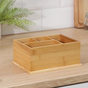 

Подставка для специй и столовых приборов, 20×14,5×8,5 см, бамбук