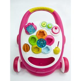 

Каталка-ходунки Amarobaby WALKING WAY, музыкальный игровой центр, цвет розовый