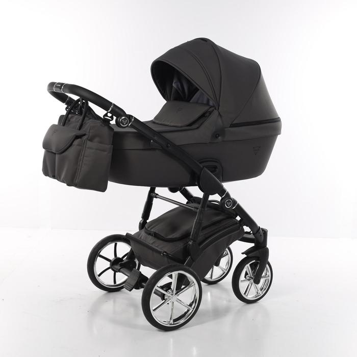 Коляска детская 2в1 JUNAMA TERMO LINE TEX JTLT-02, цвет ткань черный/рама черная