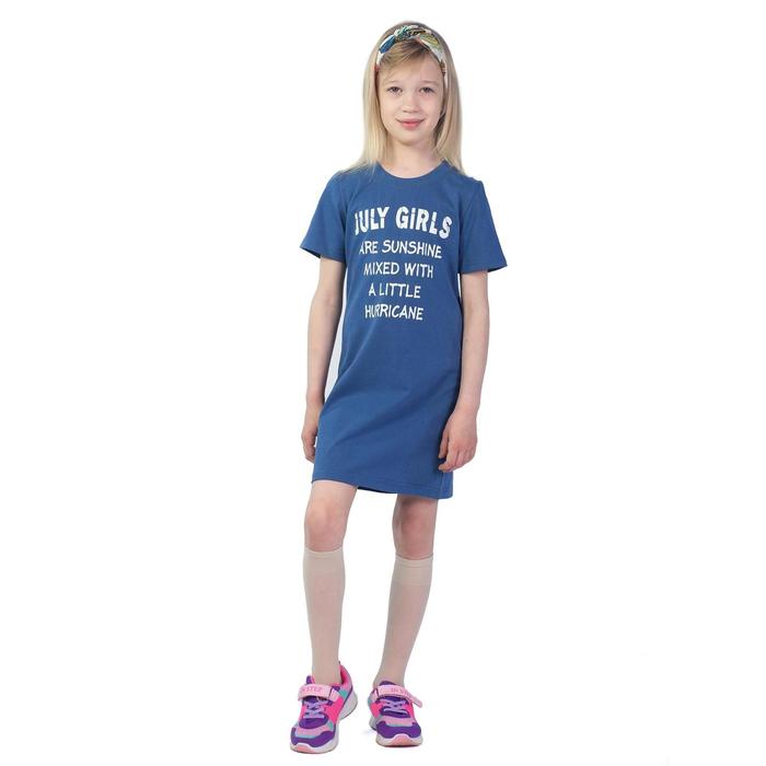 Платье детское,рост 98 см, цвет индиго платье детское space girl рост 116 см цвет индиго