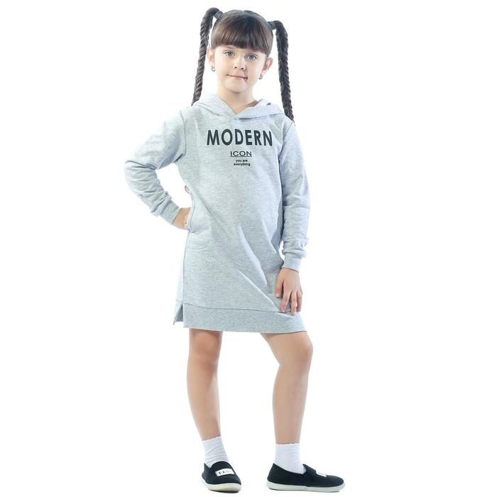 фото Платье детское, рост 98 см, цвет серый-меланж klery