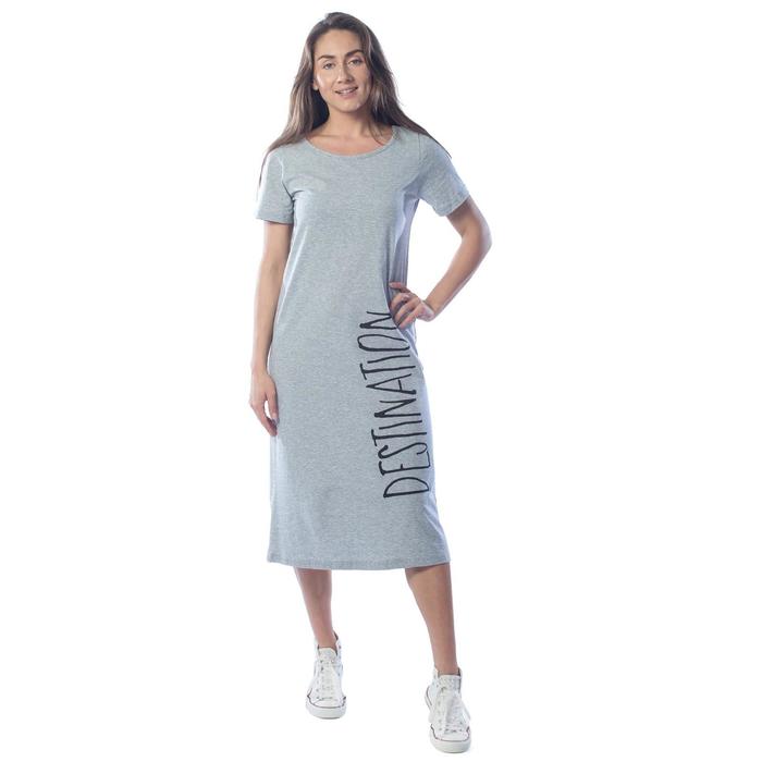 Платье женское, размер 44, цвет серый-меланж