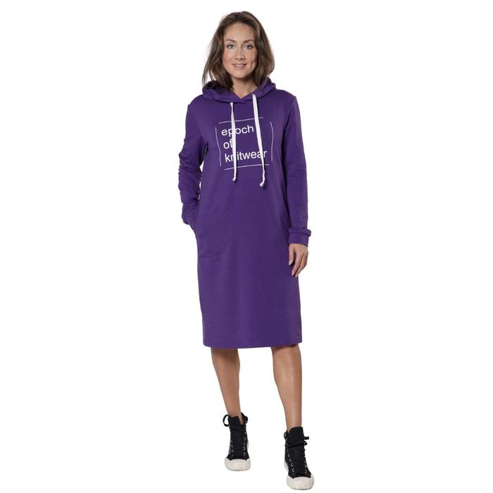 цена Платье из футера, размер 44, цвет фиолетовый