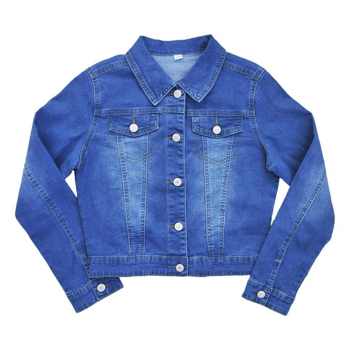 Джинсовая куртка для девочек, рост 140 см, цвет синий джинсовая куртка для девочек рост 170 см цвет синий