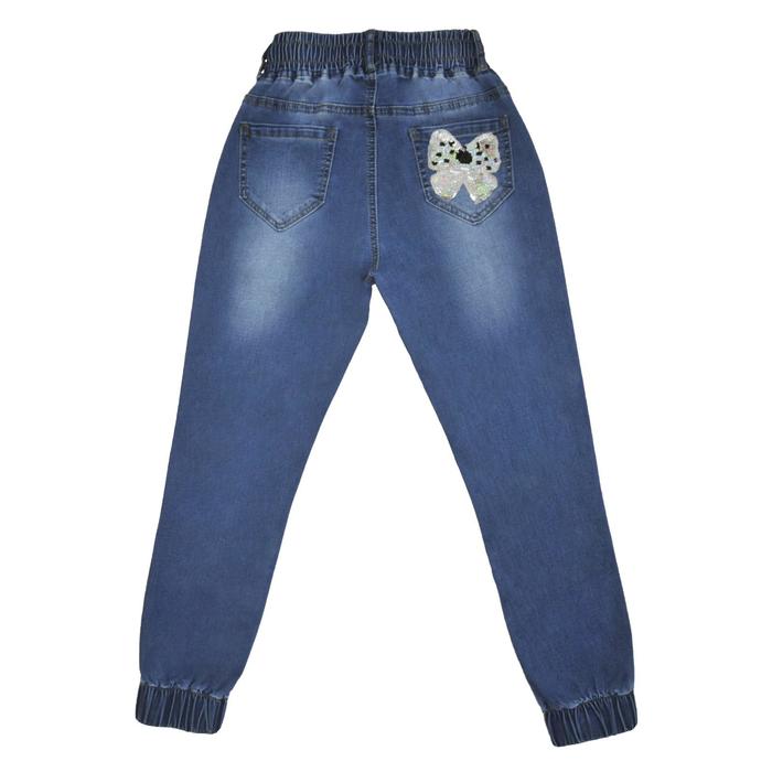 фото Джинсы для девочек, рост 110 см, цвет синий yuke jeans