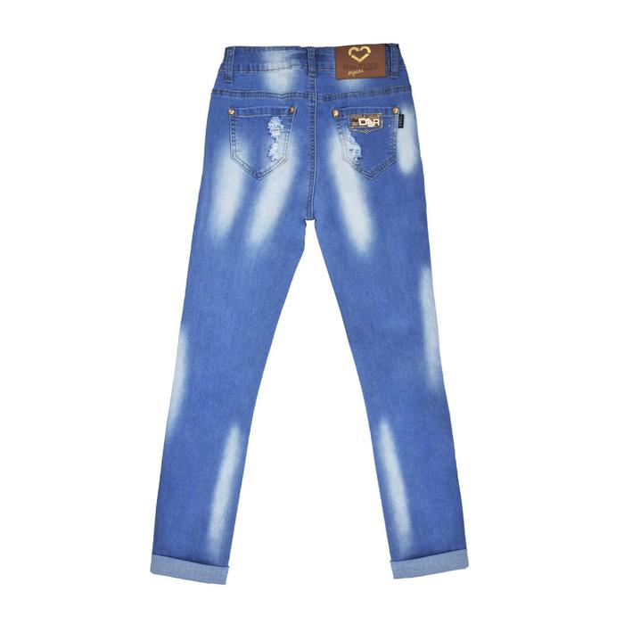 фото Джинсы для девочек, рост 146 см, цвет голубой yuke jeans