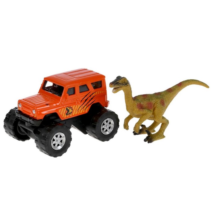 

Машина металлическая «UAZ хантер», 7,5 см, динозавр 9 см