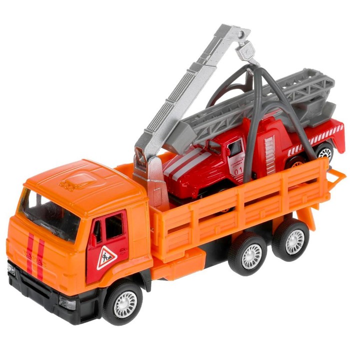 

Машина металлическая «KAMAZ эвакуатор», 12 см, открываются двери, подвижные детали, инерция, Урал пожар, 7,5 см
