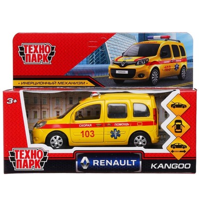 Машина металлическая «Renault Kangoo реанимация», 12 см, открываются двери и багажник, цвет желтый