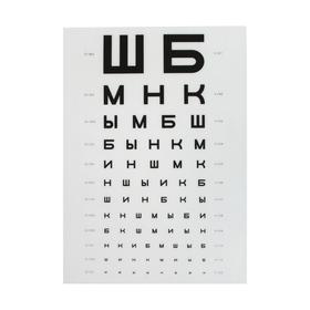 Таблица для проверки зрения (Сивцева) ТАО 1, цвет чёрно-белый Ош