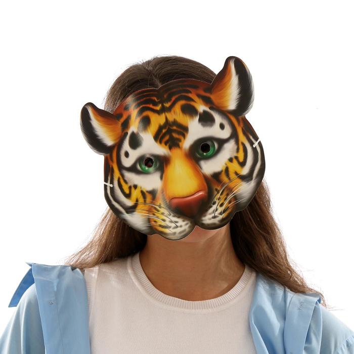 фото Маска на резинке "тигр", 24,1х 20,1 см страна карнавалия