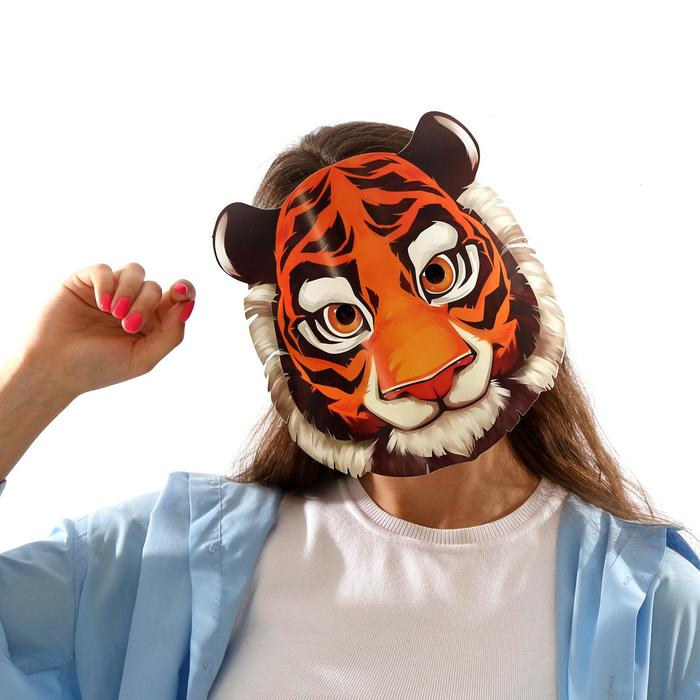 фото Маска на резинке "тигр", 25 х 23,7 см страна карнавалия