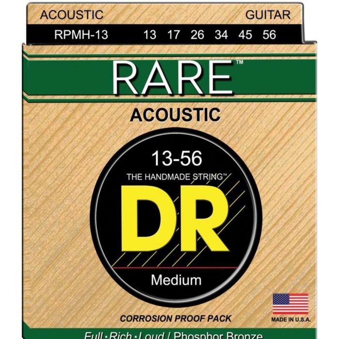 фото Струны для акустической гитары dr rpmh - 13 - серия rare фосфорная бронза, medium (13 - 56) 663368