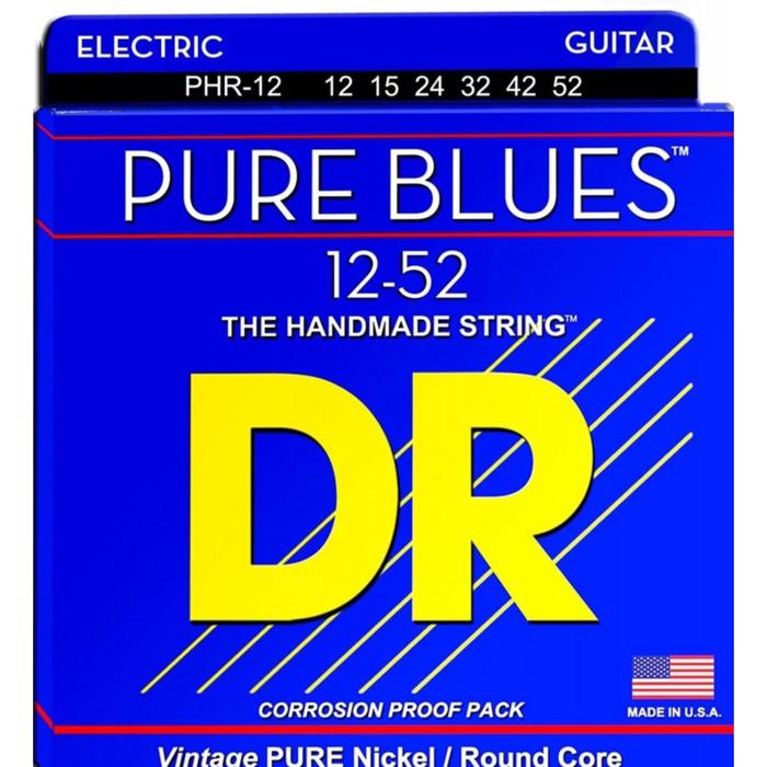 фото Струны для электрогитары dr phr - 12 - серия pure blues чистый никель, extra heavy (12 - 52) 66337