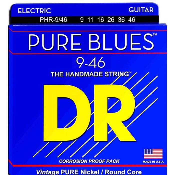 фото Струны для электрогитары dr phr - 9/46 - серия pure blues чистый никель, light to medium (9 - 46)