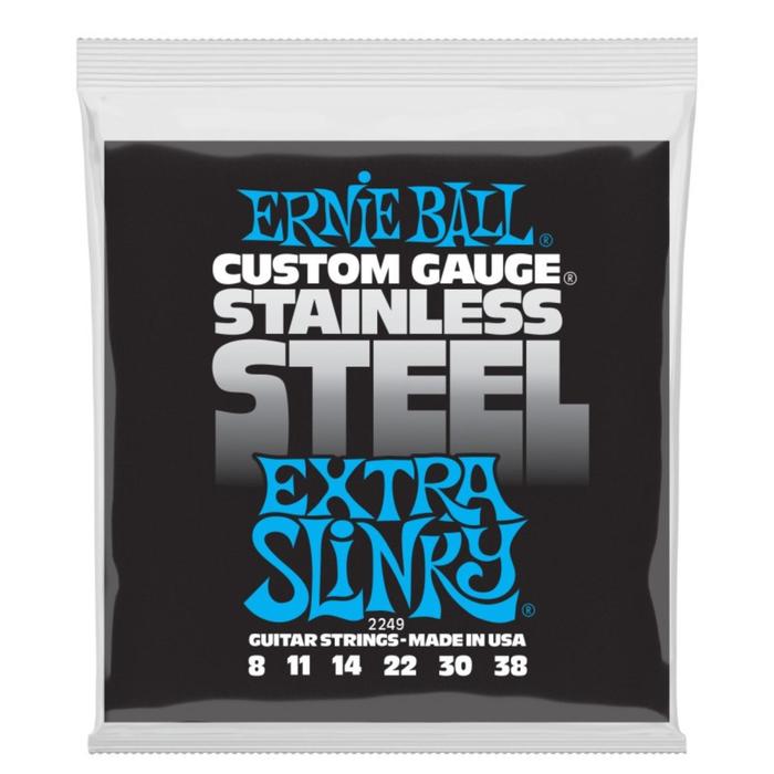 Струны для электрогитары ERNIE BALL 2249 - Stainless Steel Extra Slinky струны для электрогитары ernie ball 2249