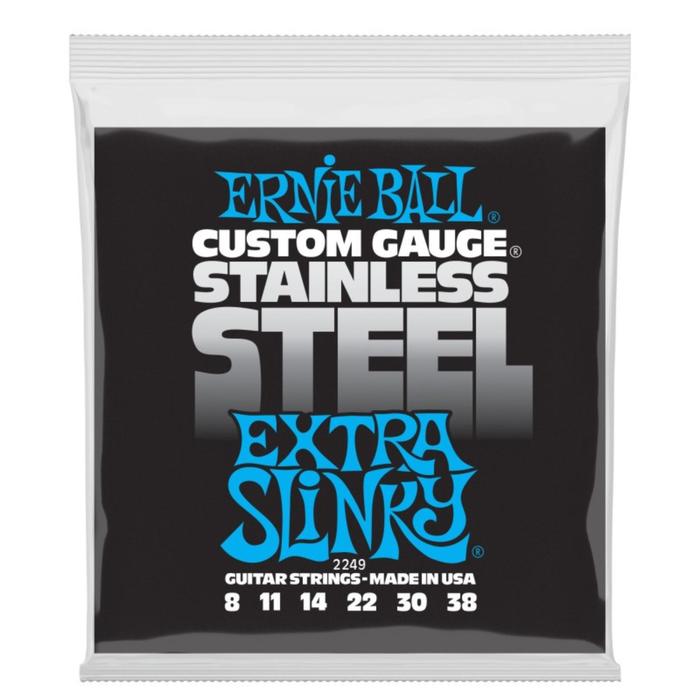 фото Струны для электрогитары ernie ball 2249 - stainless steel extra slinky