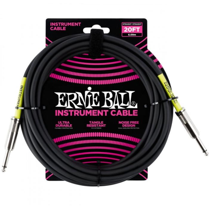 

Кабель инструментальный ERNIE BALL 6046 - с прямыми джеками, 6 метров, черный