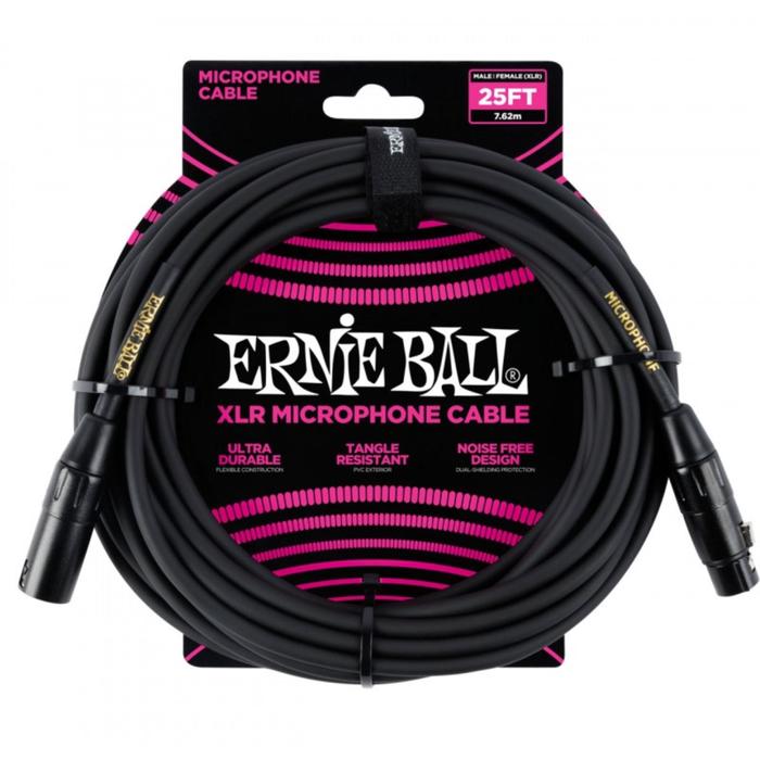 

Микрофонный кабель ERNIE BALL 6073 - XLR - XLR, 7,62 м, чёрный.