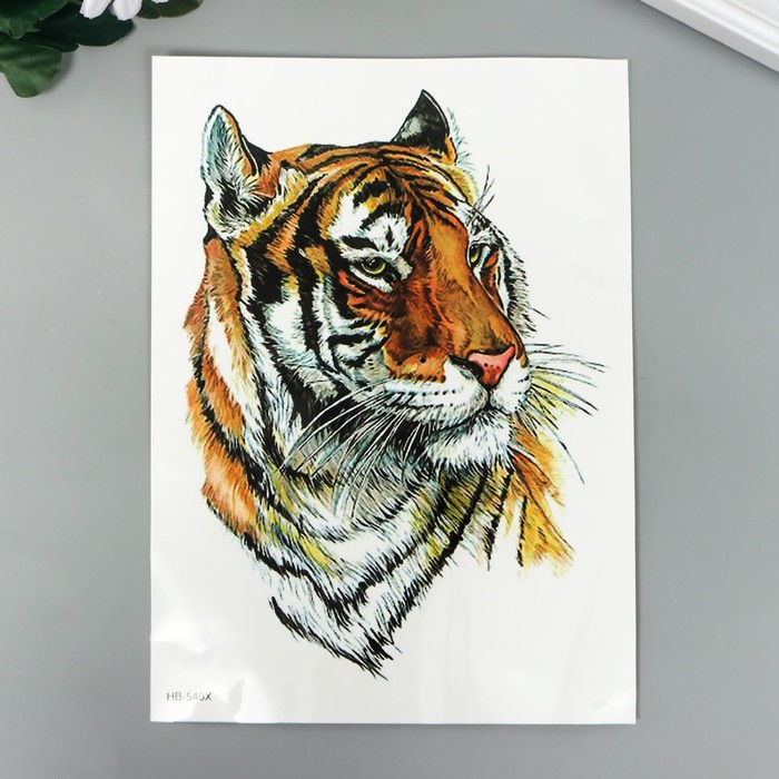 Татуировка на тело цветная Амурский тигр 21х15 см татуировка на тело цветная тигр 10х8 см